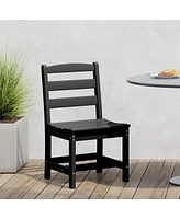 Outdoor Hdpe Patio Classic Armless Dining Side Chair