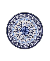 Patio Side Table,Blue+Black