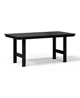 Outdoor Modern Hdpe 66" Wide Rectangle Patio Dining Table for 6