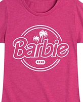 Barbie Big Girls Logo Palm Trees Graphic Short Sleeve T-Shirt