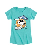 Peanuts Big Girls Snoopy Beach Graphic Short Sleeve T-Shirt