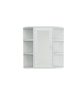 Wall-Mounted Medicine Cabinet with Mirror and Ample Storage (6 Open & 3 Adjustable Shelves)