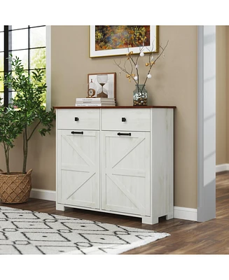 Farmhouse Double Tilt-Out Trash Cabinet with Hideaway Drawer