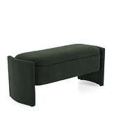 Elegant Long - shaped Storage Ottoman Bench of boucle material with Simple and Grand Design