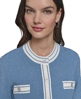Karl Lagerfeld Paris Women's Marled Four-Pocket Cardigan