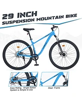 29 Inch Wheels Single Speed Mountain Bike, for Men Women Boys and Girls, Front Suspension