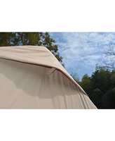 Inflatable Camping Tent with Canopy, Hand Pump, Easy Setup, Waterproof, Beige (9.8' x 13')