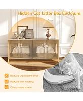 Modern Cat Litter Box Enclosure for 2 Cats Stylish & Hidden Kitty Furniture