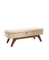 Teddy wool fabric, solid wood feet for solid weighing, and bed end stool with storage function