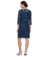 Alex Evenings Petite Scallop-Hem Sequin Sheath Dress