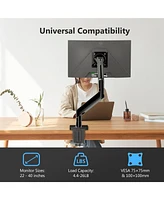 Z-edge MS05 Single Mount Stand Arm, Supports 22"- 40" monitors and 26 lbs, 360° Adjustable, VESAstandards 75x75mm/100x100mm,Clamp & Grommet Base