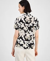 Anne Klein Women's Printed Tie-Neck Blouse