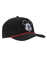 Disney Men's Mickey Mouse Face Black Retro Grandpa Snapback Hat