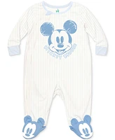 Disney Baby Boys Mickey Mouse Footed Coverall & Hat, 2 Piece Set