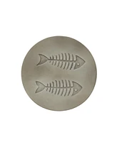 Unique Sea Life Style Round Side Table - Fish Design Magnesium Oxide, 16" x 18
