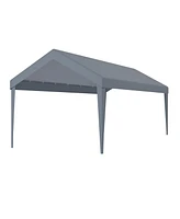 Waterproof Carport Canopy Cover (12x20ft) with 76 Elastic Buckles, Grey