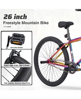 Freestyle Kids Bike Double Disc Brakes 26 Inch Single Speed Children's Bicycle for Boys Girls Age 12+ Years