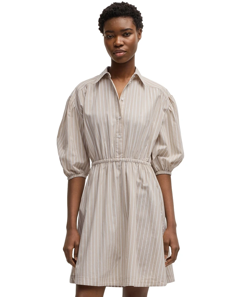 Boss by Hugo Women's Striped Cotton Shirt Dress