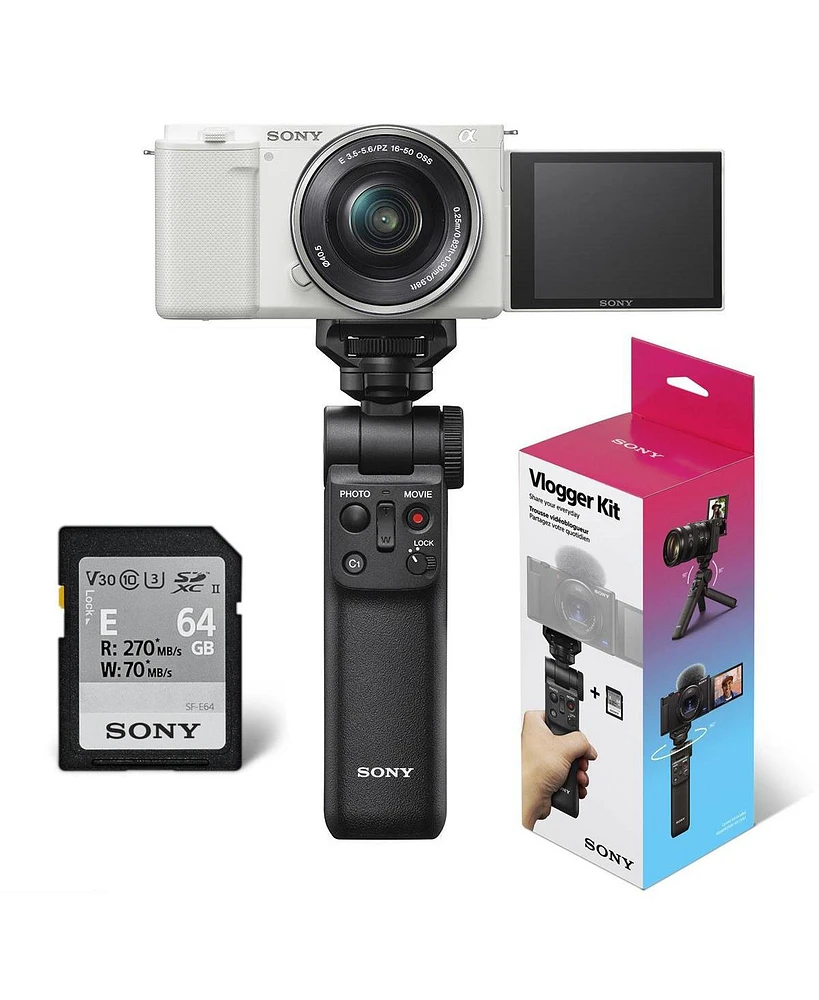 Sony Sony Zv-E10 Aps-c Mirrorless Interchangeable Lens Vlogging Camera with 16-50mm Lens, White