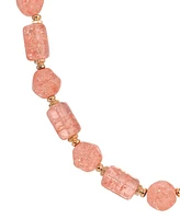 2028 Peach Cracked Glass Strand Necklace