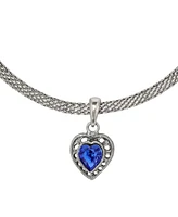 2028 Heart Crystal Mesh Chain Necklace