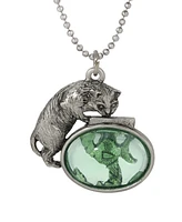 2028 Cat and Fishbowl Pendant Necklace