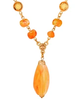 2028 Topaz Acrylic Crystal Accent Y Necklace