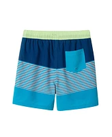 Toddler/Child Boys Lime & Navy Colorblock Swim Truck
