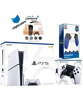 Sony PlayStation 5 Slim Disc with Extra Edge Controller, Trigger Stop Kit and MightySkins Decal Voucher