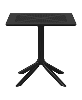 31.5" Square Plastic Outdoor Patio Dining Table for 4