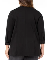 Liverpool Los Angeles Plus Cuffed Open-Front Blazer