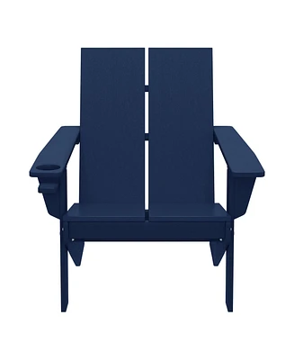 Outdoor Hdpe Modern Adirondack Chair with Cup Holder