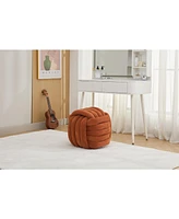 Ottoman Vanity Stool: Knotted Chenille Fabric, Modern, Stylish