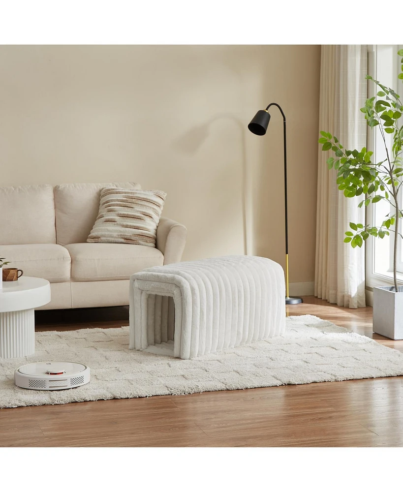 Ottoman Storage Bench Pet Supplies Corduroy Bench Cat's nest to hide For the Living Room, Entryway and Bedroom