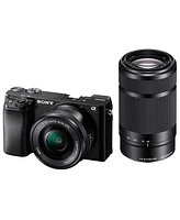 Sony Sony Alpha A6100 Mirrorless Digital Camera, with 16-50mm and 55-210mm Lens (Black) Flash Bundle with Flashpoint Zoom-Mini Ttl R2 Flash, Bag, Filt