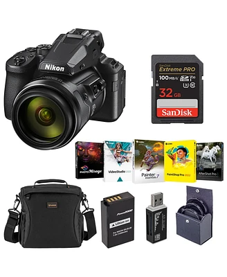 Nikon Coolpix P950 Digital Camera - Bundle With Camera Case, 67mm Filter Kit, 32GB Sdhc U3 Card, Spare Battery, Card Reader, Pc Software Package