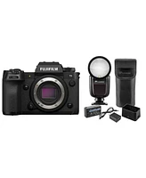 Fujifilm X-H2S Mirrorless Camera, Black with Flashpoint Zoom Li-on X R2 Ttl On-Camera Round Flash Speedlight