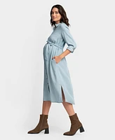 Seraphine Women's Maternity Denim Style Shirt Dress