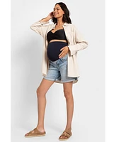 Seraphine Women's Over-Belly Denim Maternity Shorts
