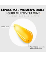 Codeage Liposomal Women's Daily Vitamins Liquid Pouch Formula, Omega-3 Liquid Multivitamin Supplement, Biotin, Vitamins A, B, C, D, E, Riboflavin, Ber