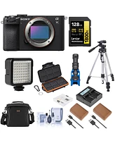 Sony Alpha a7C Ii Mirrorless Camera, Black, Bundle with 2x Np-FZ100 Battery, 128GB Memory Card and Shotgun Microphone