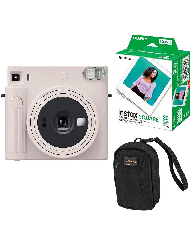 Fujifilm instax Square SQ1 Instant Film Camera, Terracotta Orange + and Camera Bag