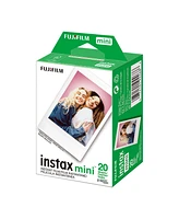 Fujifilm Instax Mini LiPlay Hybrid Instant Camera, Misty White, Bundle with 20 Exposures Film Pack, 32GB Uhs-i microSDHC Memory Card and Shoulder Bag