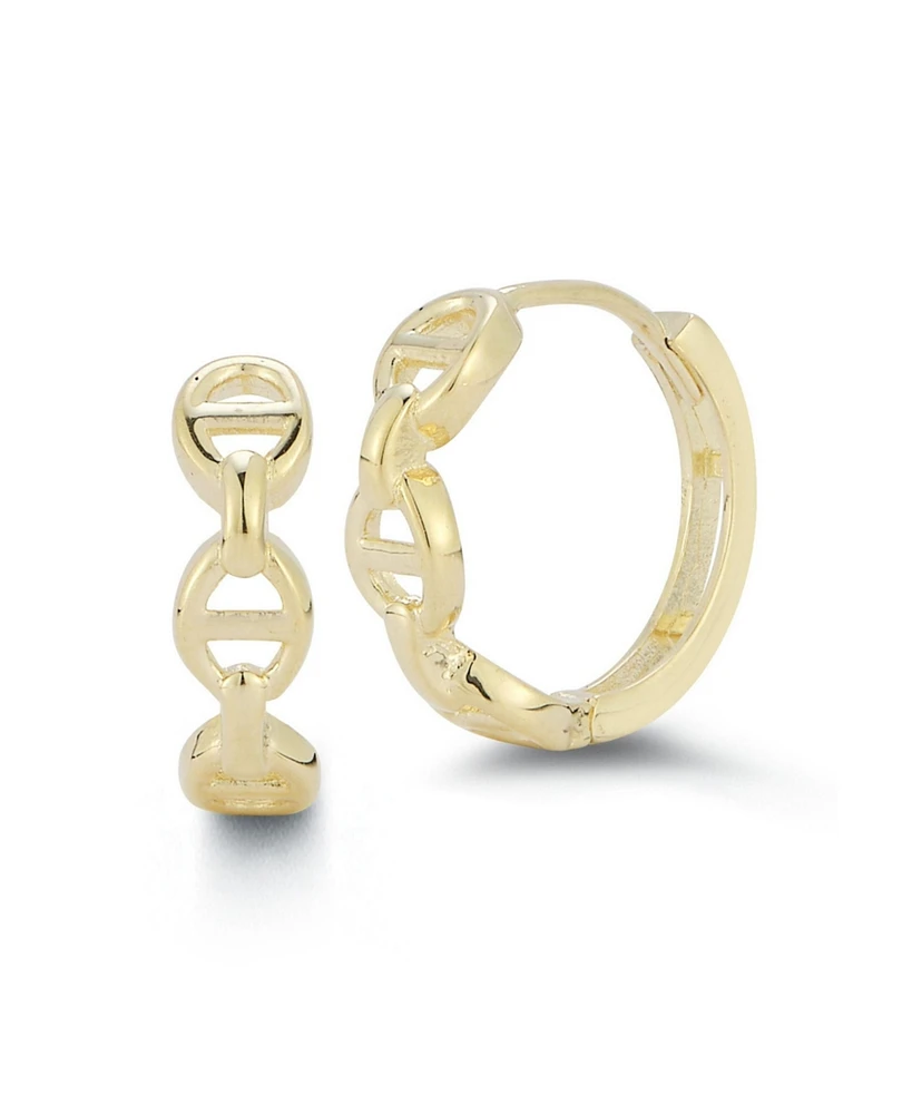 Rachel Zoe Fine Jewelry 14K Gold Mariner Link Small Hoop Earrings