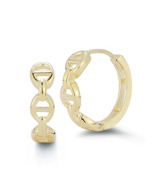 Rachel Zoe Fine Jewelry 14K Gold Mariner Link Small Hoop Earrings