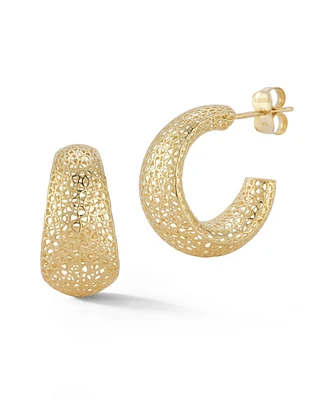 Rachel Zoe Fine Jewelry 14K Gold Chunky Mesh Hoops