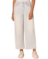 Democracy Women's "Ab" Solution Skyrise Frayed-Hem Wide-Leg Boyfriend Jeans