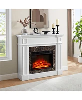 Only Mantel (Not Included 23" Fireplace)--White, 45.6"W11.8"D40"H
