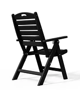 Hdpe Adjustable Highback Folding Patio Dining Chair