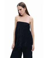 Nocturne Women's Wrinkled Strapless Blouse